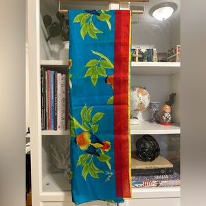 Kenzo Blue and Red Parrot Scarf